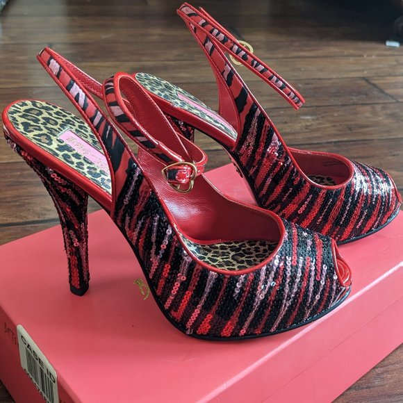 Betsey Johnson Shoes - Betsey Johnson Avril Sequin Animal Platforms NIB
